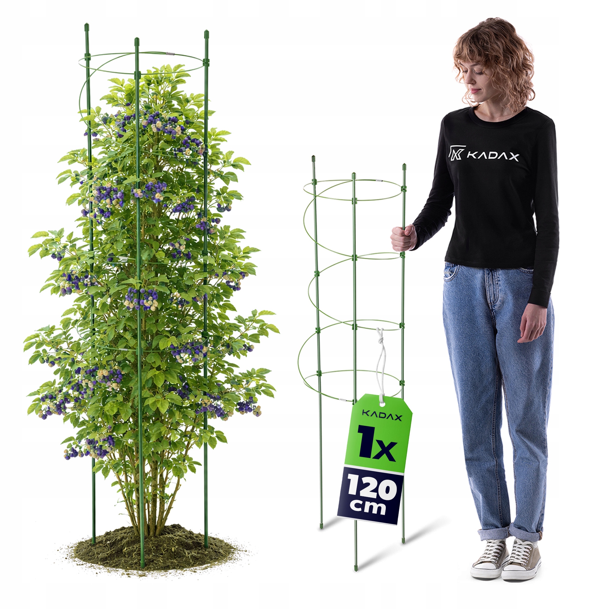 PODPORA PIERŚCIENIOWA DO ROŚLIN 120 cm KWIATÓW SPIRALNA OGRODOWA METALOWA