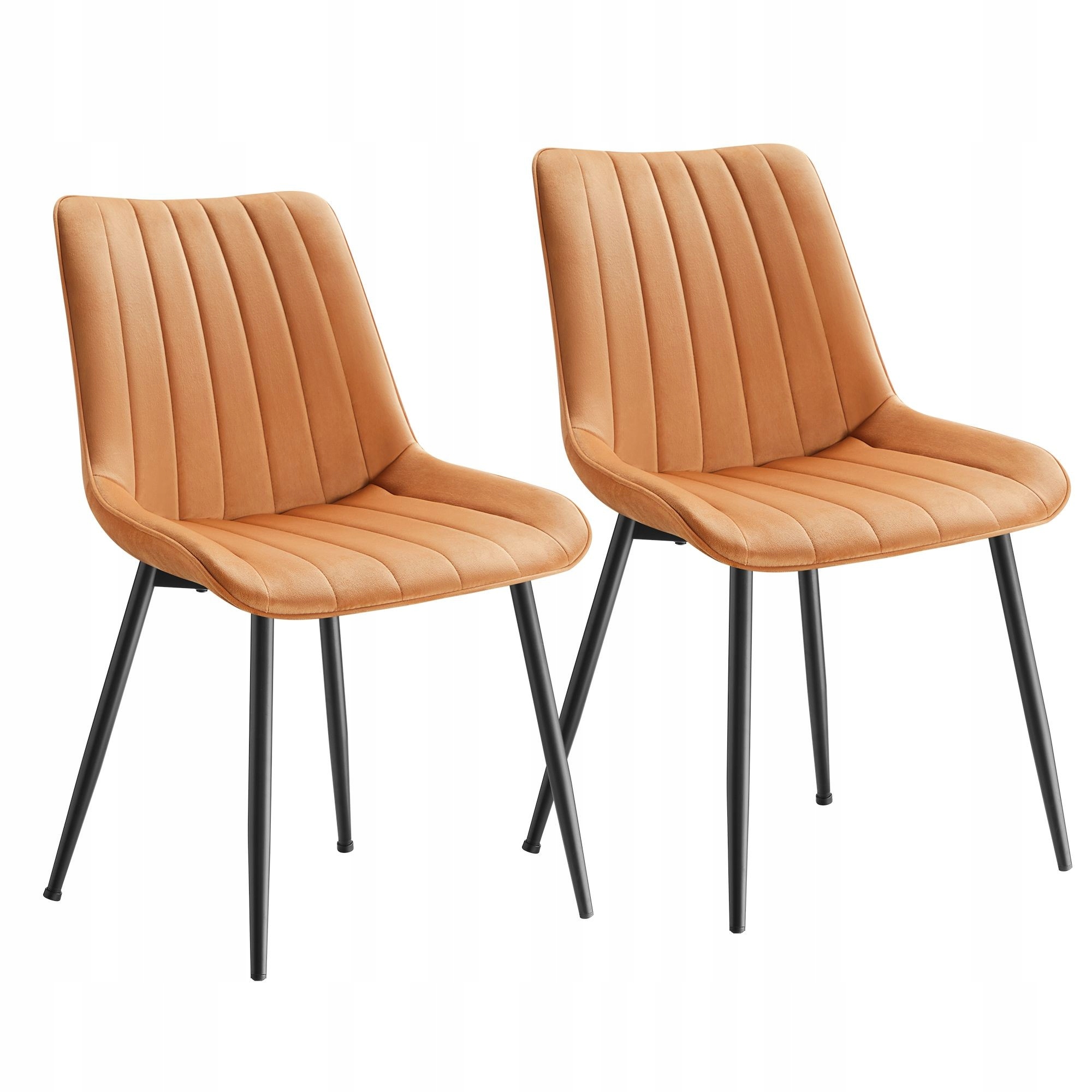 Sada 2 ks stoličiek čalúnených zamatom do obývačky, karamelovo hnedá