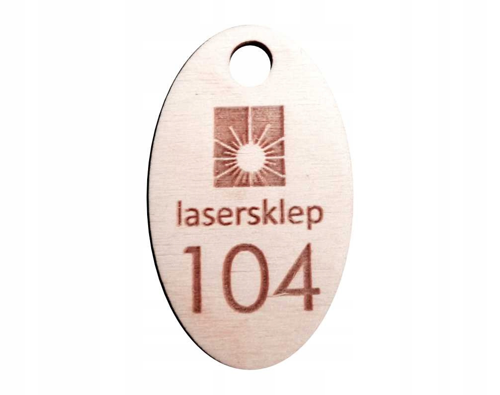 BRELOKI numerki do biura klubu hotelu 3x6cm 10 szt Materiał drewniane plastikowe