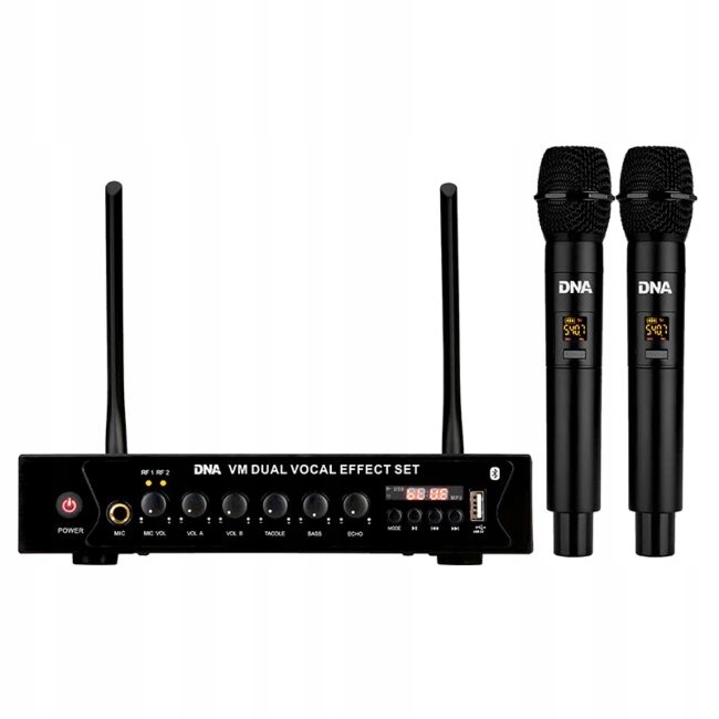 Dna VM Dual Vocal Effect Set Bezprzewodowy Zestaw 2 Mikrofony Usb MP3 Bts