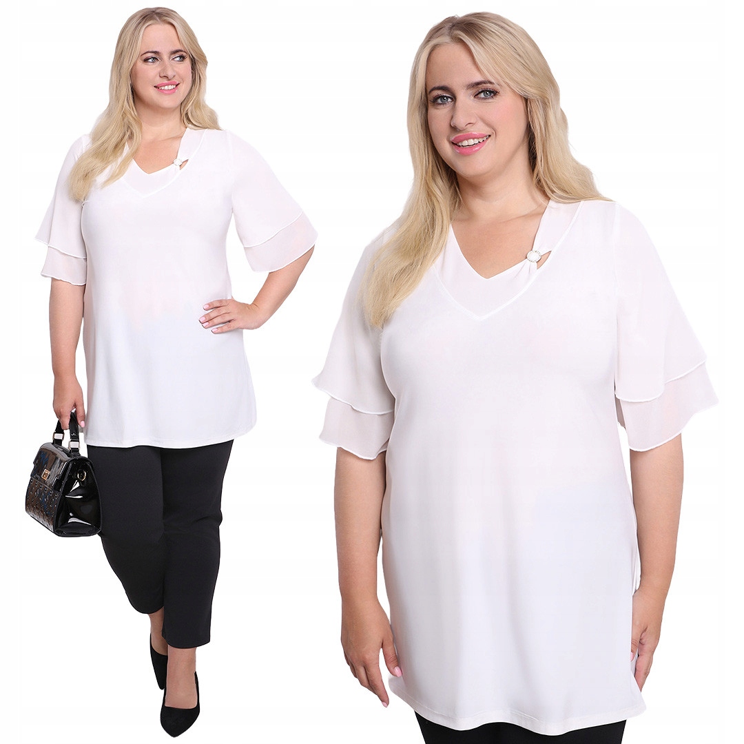 Šifonová bílá tunika 54