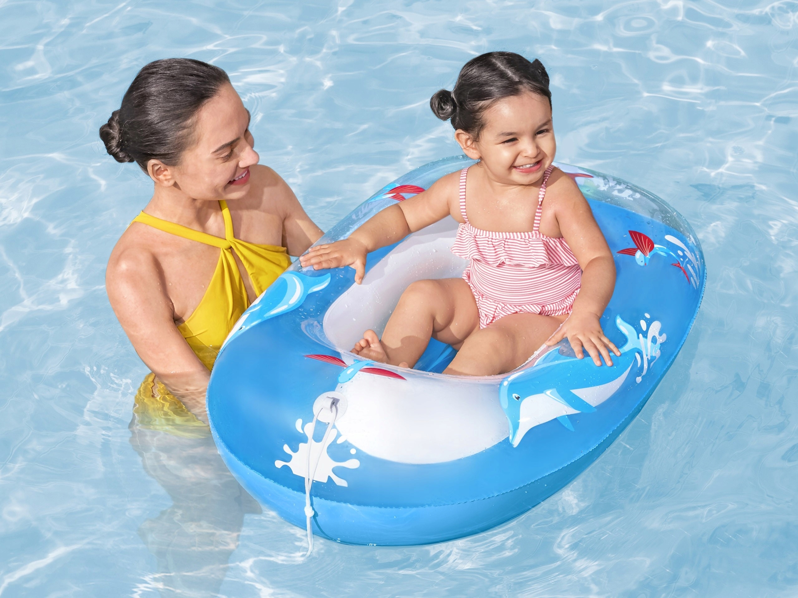 PONTON DLA DZIECI do pływania DMUCHANY DELFINEK daszek BESTWAY Model 34037