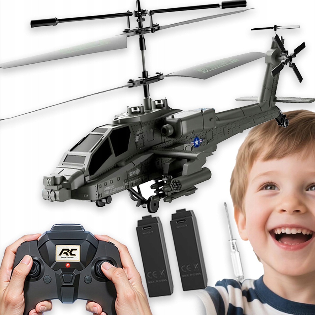 Helikopter Zdalnie Sterowany Rc Samolot Na Pilot Led Usb Śmigłowiec 2.4G