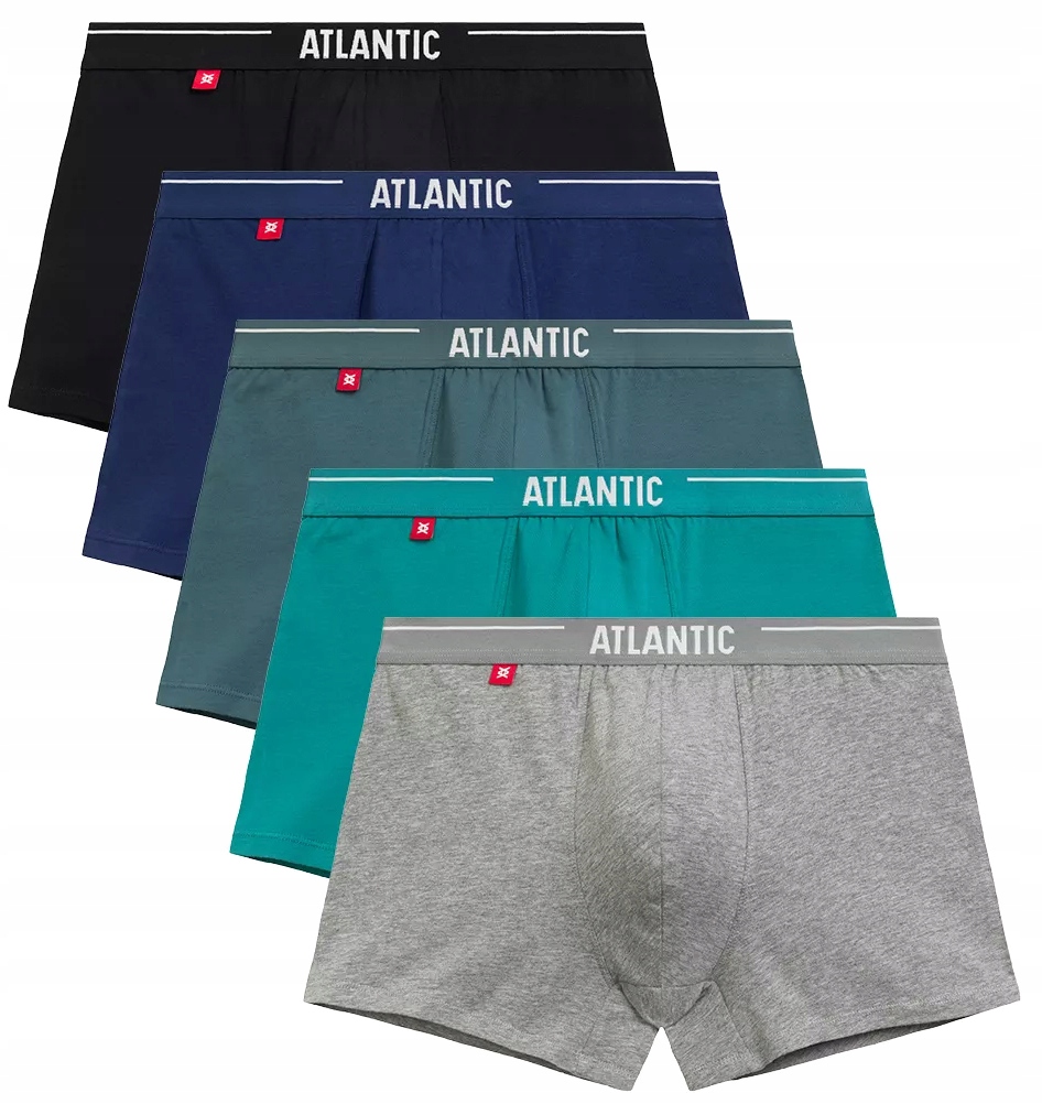 Atlantic 5SMH-004 Pánské boxerky Bavlněné Přiléhavé Sport 5 Párů XL