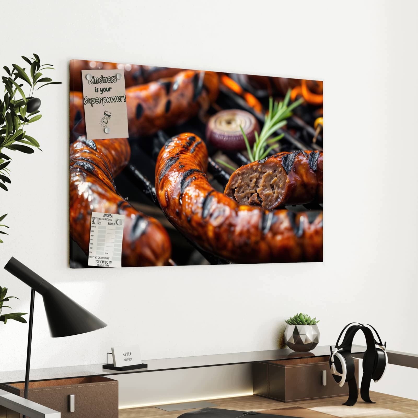 Magnetická tabule Kielbaska s grilla BBQ 60 × 40 cm