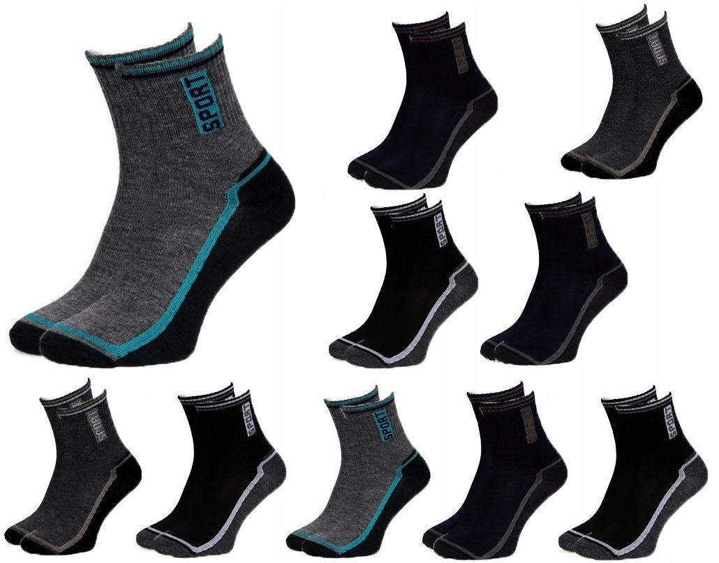 10x SKARPETY SKARPETKI SPORTOWE BAWEŁNIANE 40-43