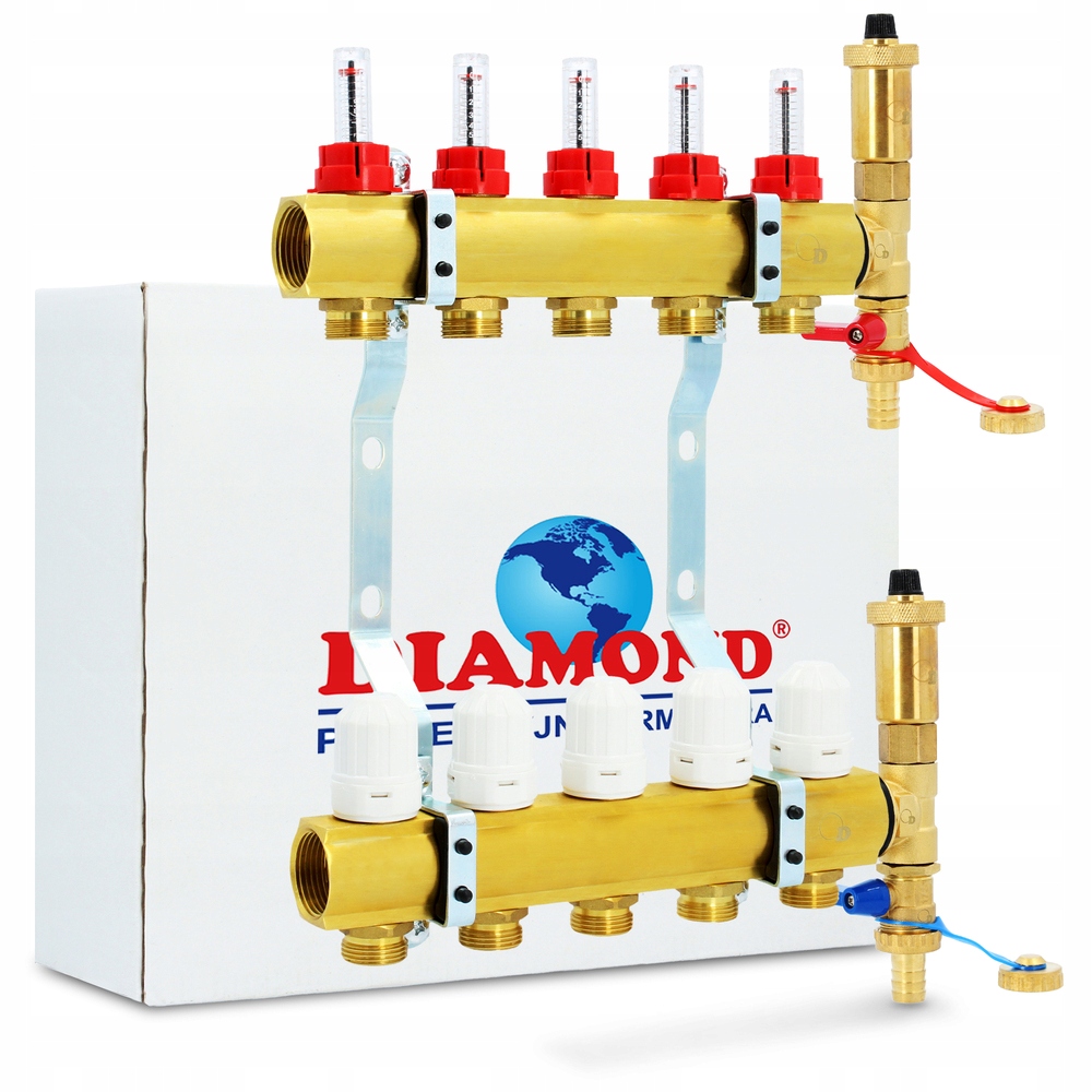 

Rozdzielacz Wody Podłogówki Ogrzewania 5 Sekcji