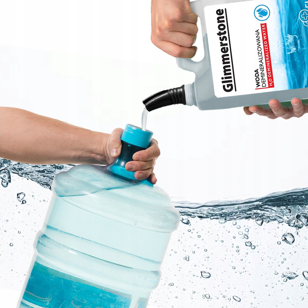 WODA DEMINERALIZOWANA GLIMMERSTONE 4 x 5L = 20L SPRAWDZONA JAKOŚĆ Pojemność opakowania 20 l