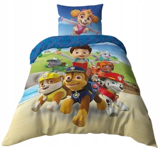 ŚWIECĄCA W CIEMNOŚCI POŚCIEL PSI PATROL PIESKI PAW PATROL CHASE 160x200