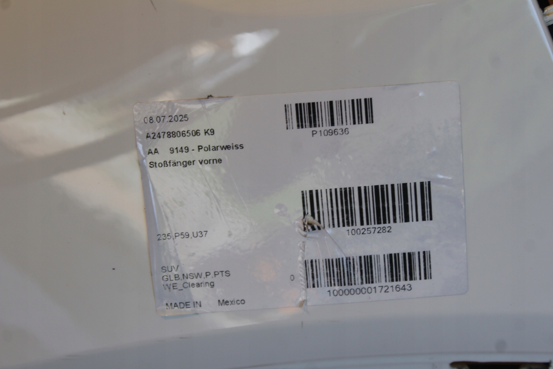 Zderzak przód przedni Mercedes GLB 247 KOLOR 149 Numer katalogowy części A2478806506 K9-AA-9149