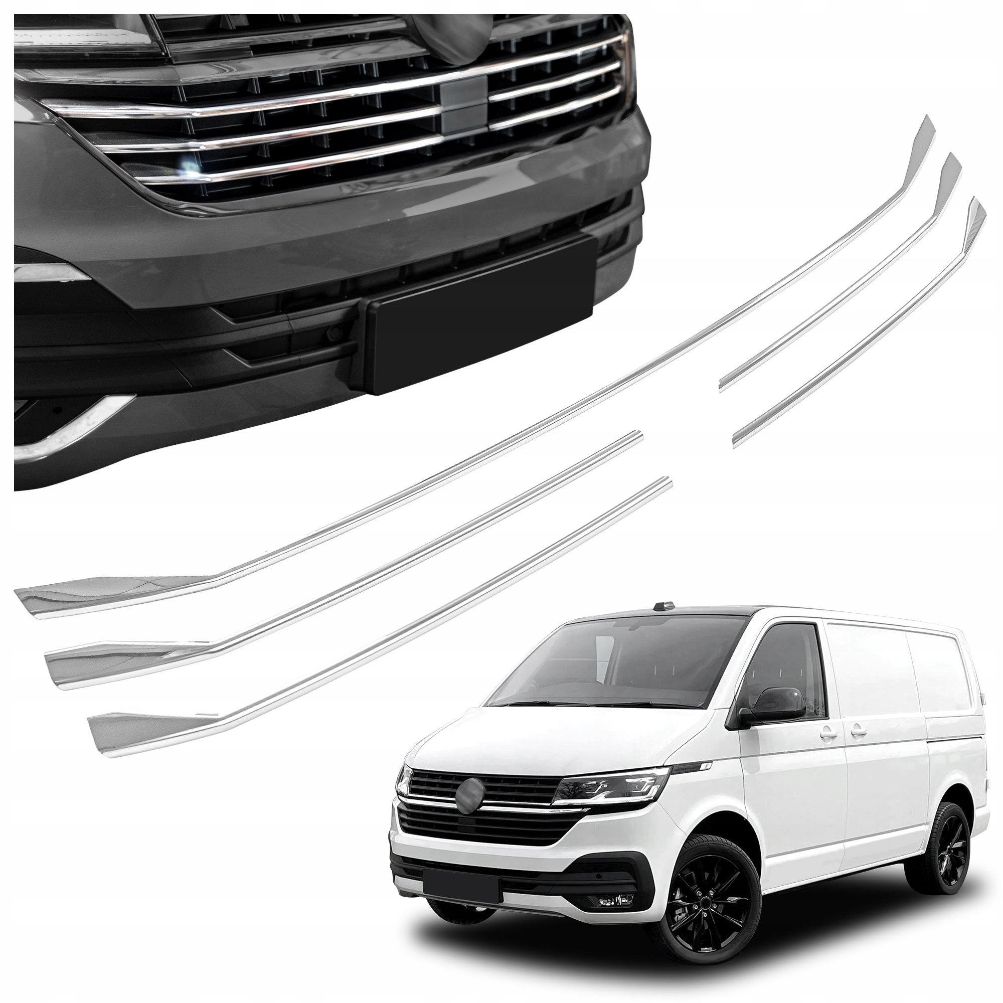 Lišty nárazníka predného pre Volkswagen Transporter VI T6.1 2019-