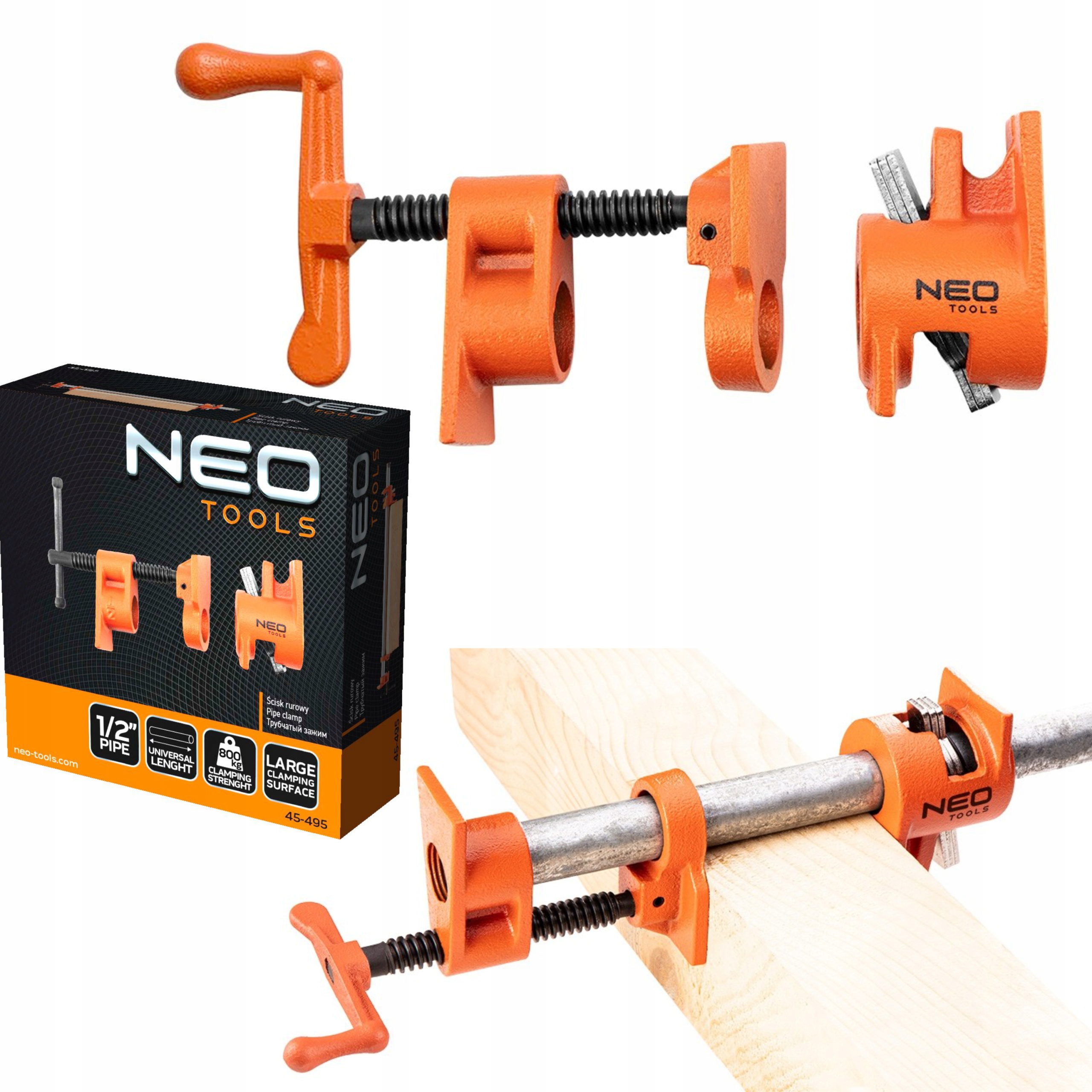 

Neo Ścisk Rurowy Stolarski Bezkońcowy 1/2'' 800 Kg