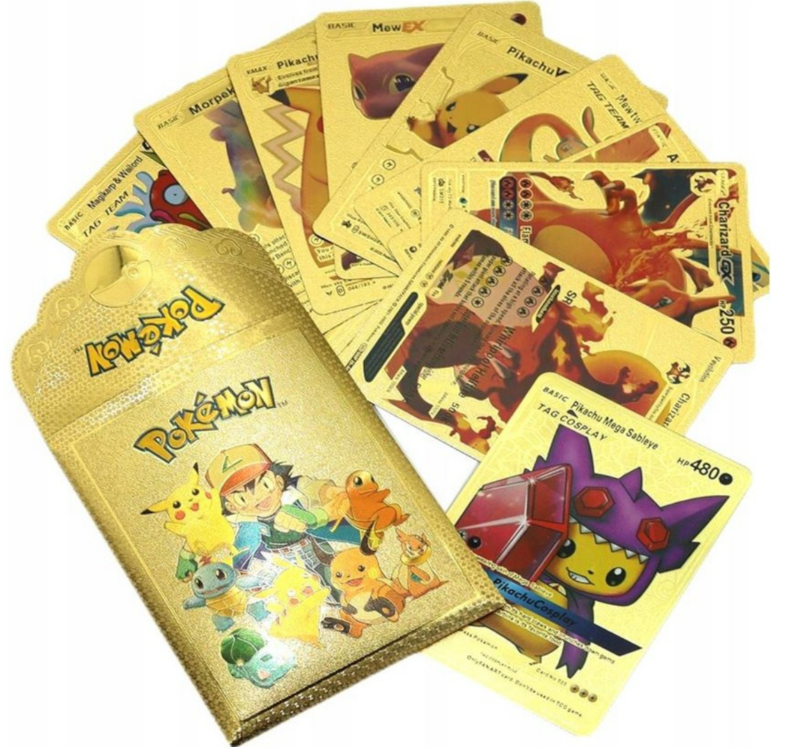 

Karty Pokemon złote 10 Kart Saszetka Gold Premium