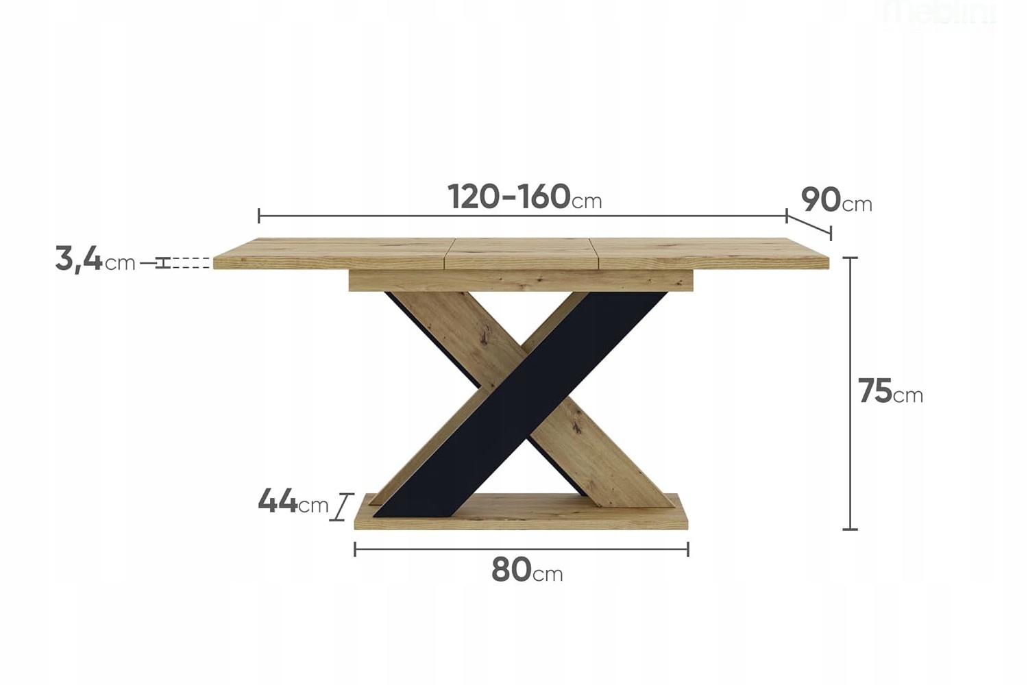 Stół rozkładany 120-160 do jadalni artisan +GRATIS Kod producenta 1496