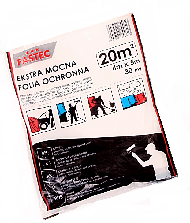 

Folia Malarska Fastec Bezbarwna Gruba 4x5m 20m2