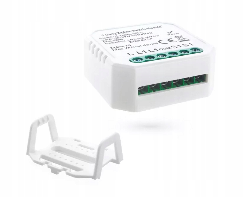 Moduł MINI Przekaźnik DOPUSZKOWY 1 obwód ZigBee TUYA Home Assistant #bez N Seria Zigbee