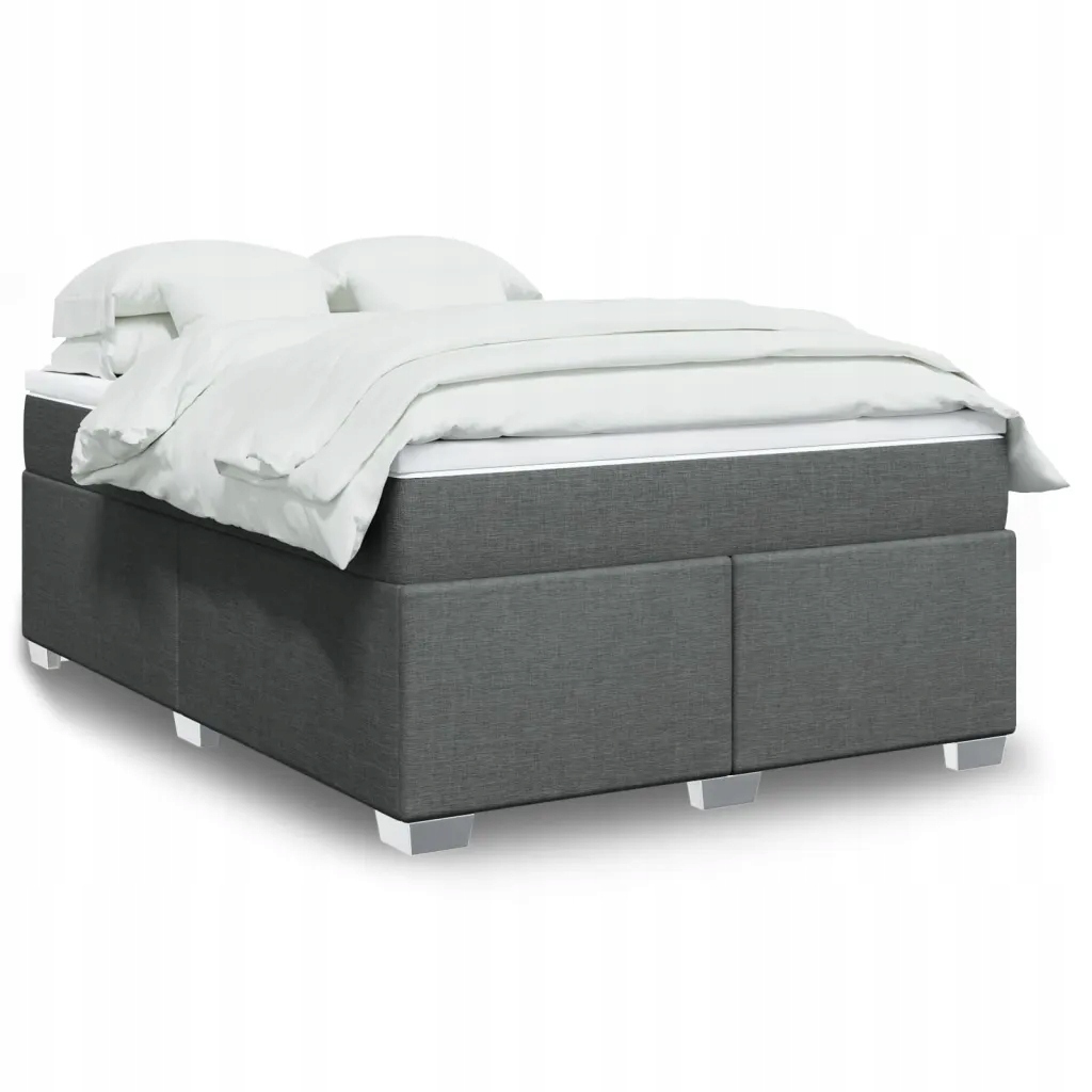 Box spring postel s matrací tmavě šedá 160x200 cm textil Šedá 3285145