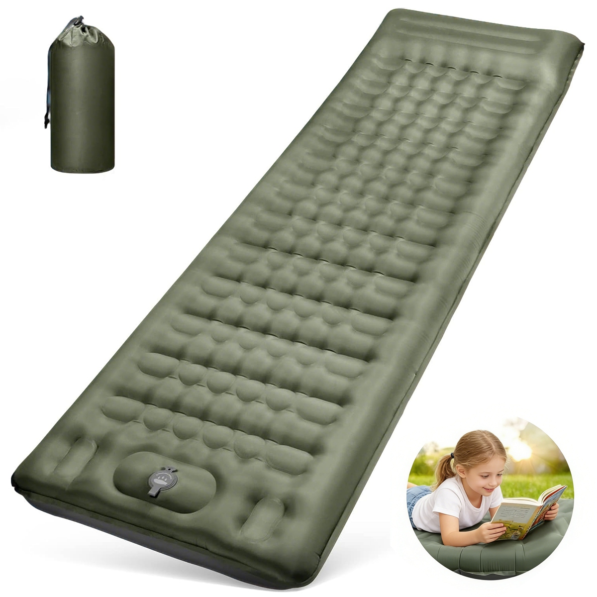 Materac Dmuchany Mata Turystyczna Kempingowa Materac Pod Namiot 195cm