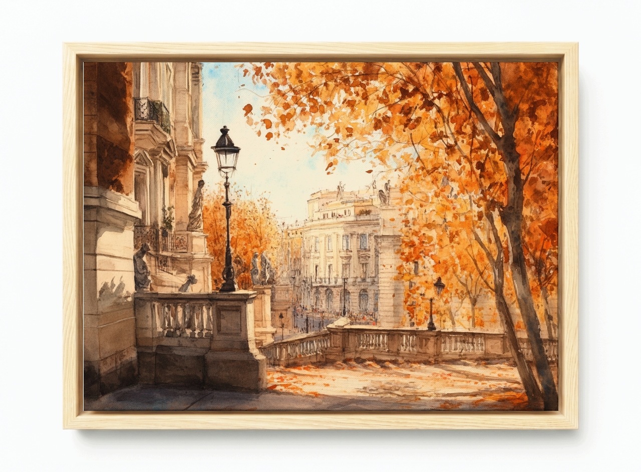 Obraz Rám Americký Box Město Řím Park Terasa Schody Podzim Pohled 60x40