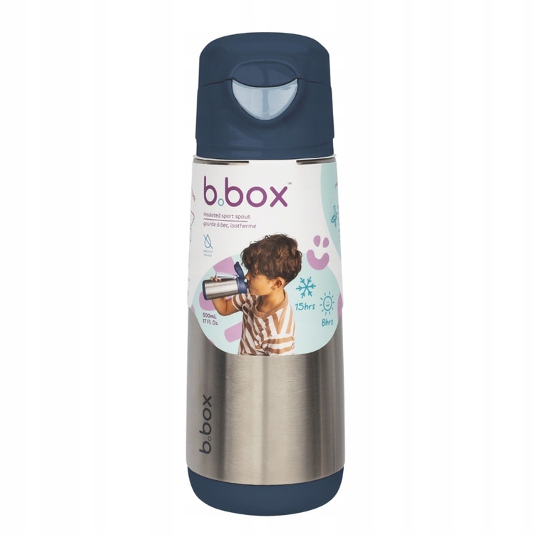 Butelka termiczna z ustnikiem sportowym 500 ml, Midnight, b.box