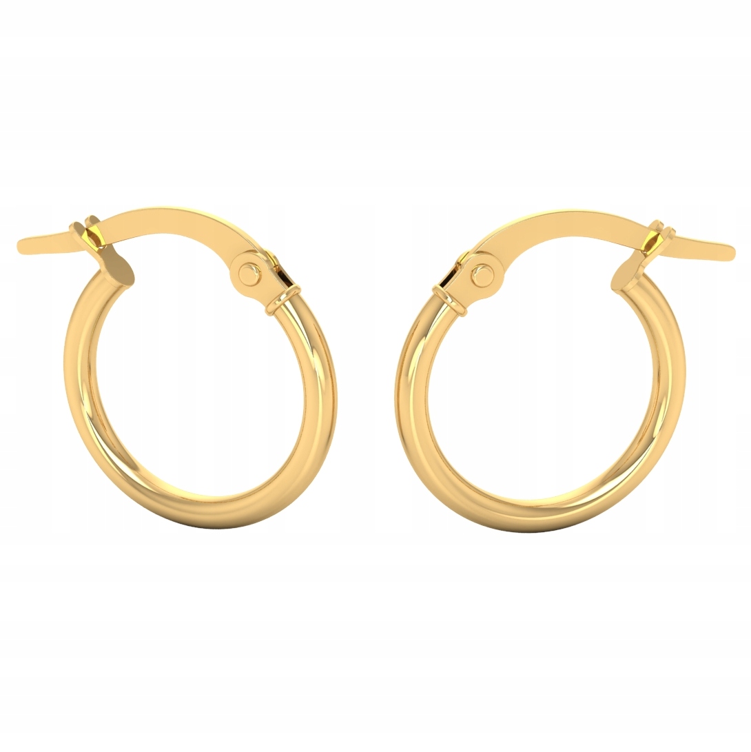 Klasické Něžné Zlaté Kruhové Náušnice Ryzost 585