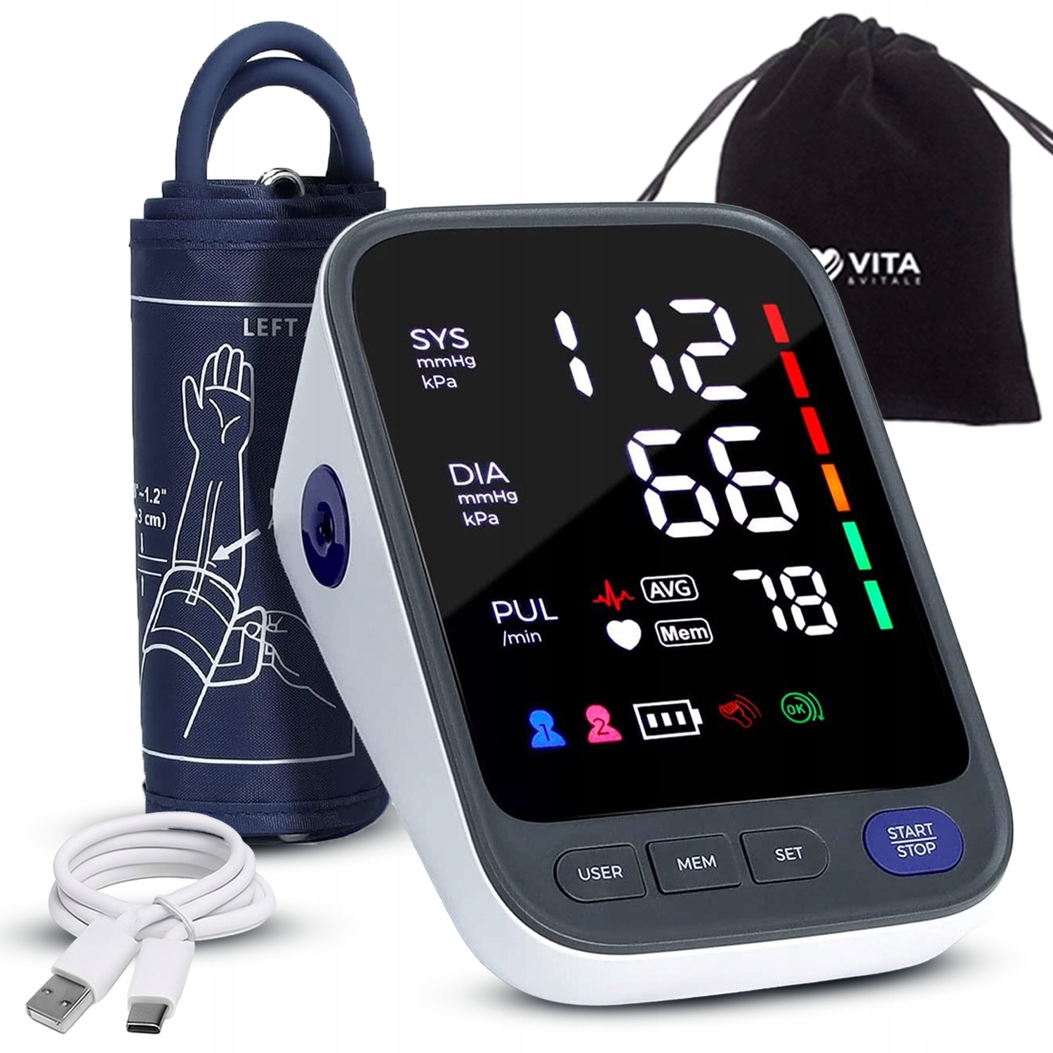 Ciśnieniomierz Naramienny Mówi Po Polsku Na Baterie Automatyczny Arytmia