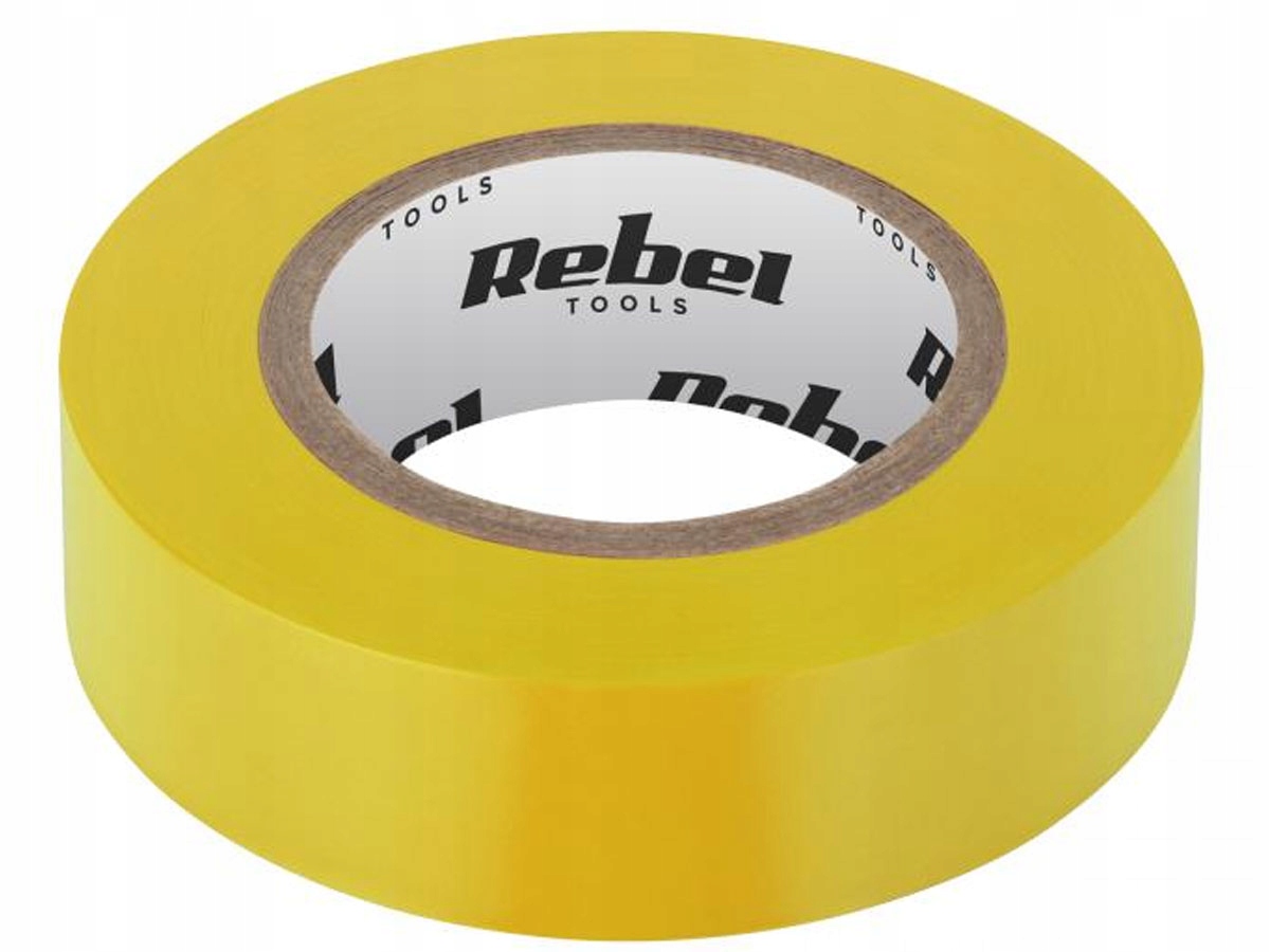 

Taśma izolacyjna klejąca 19 mm x 9m żółta Rebel