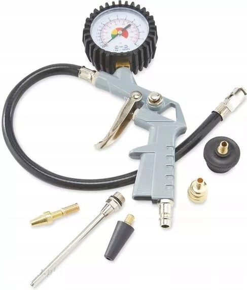 KOMPRESOR PRZENOŚNY SPRĘŻARKA 8 BAR PISTOLET Z MANOMETREM + KOŃCÓWKI Kod producenta Ferrex