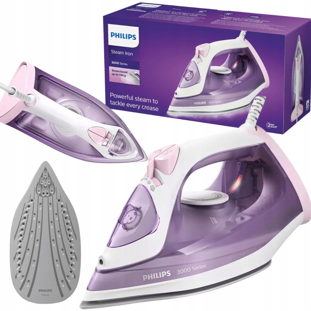 

Żelazko Parowe Philips Stopa Ceramiczna 2000W Róż