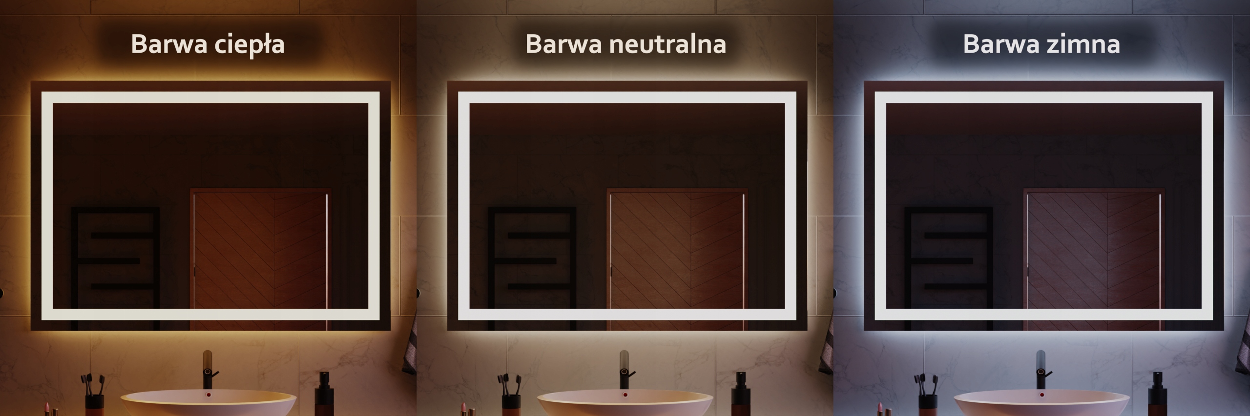 LUSTRO LED PODŚWIETLANE 100x110 WŁĄCZNIK DOTYKOWY Marka Home & Decor Group