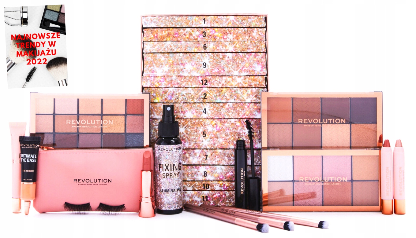 Адвент-календарь Makeup Revolution Ultimate Glamour, 24 средства для макияжа и аксессуары — фото 6