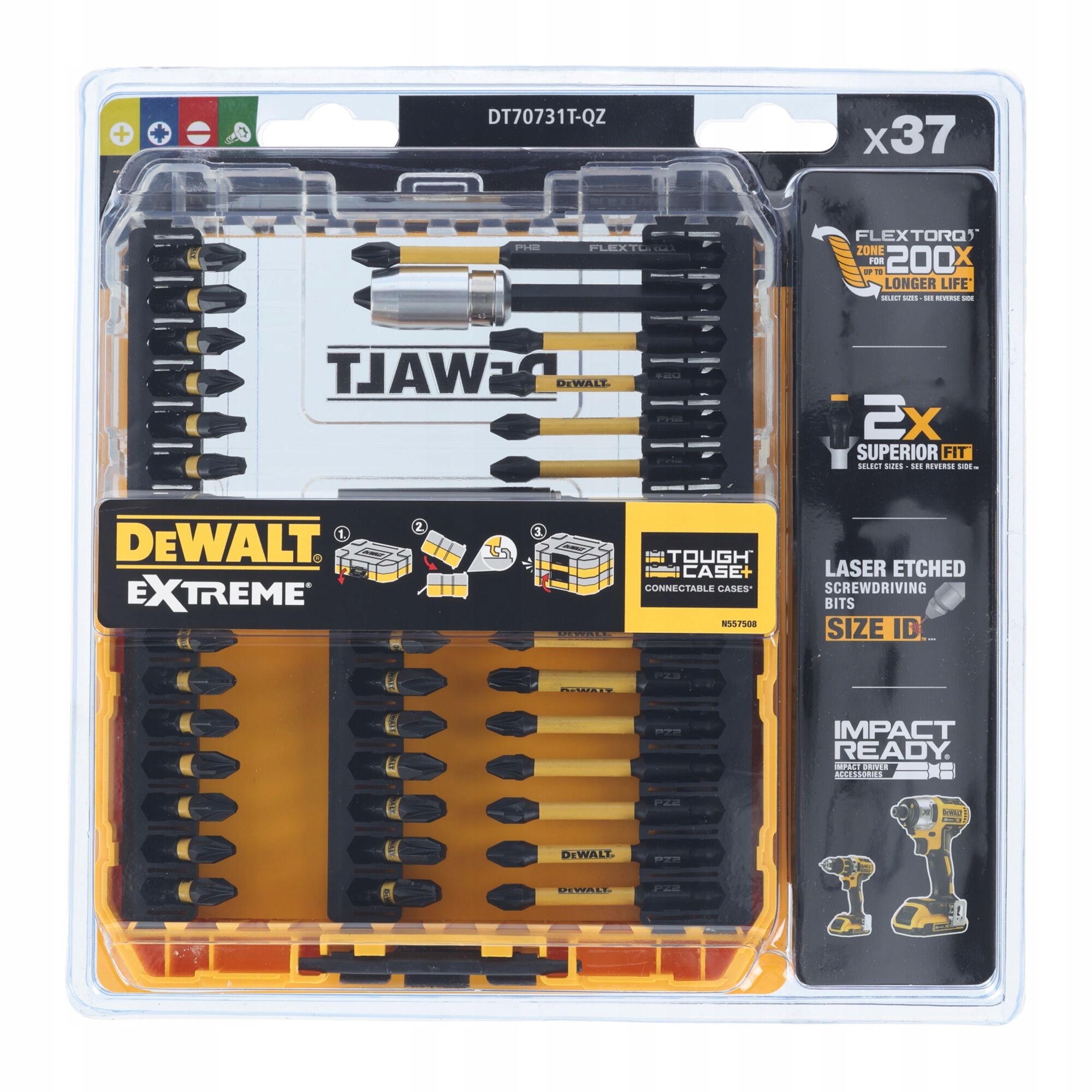 Zestaw końcówek wkrętakowych udarowych DeWALT DT70731T-QZ Flextorq 37szt.