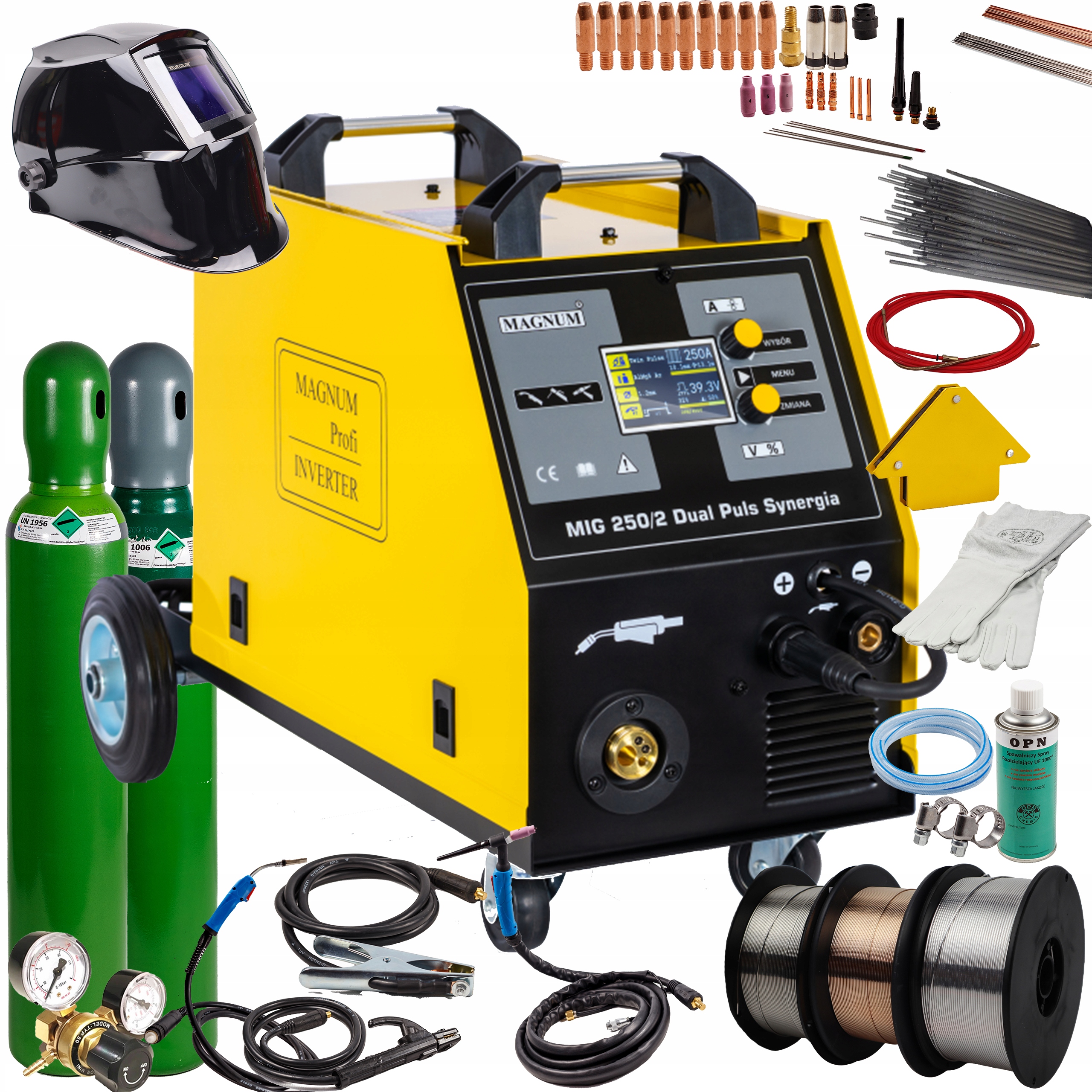 Svařovací Stroj Migomat Magnum Mig 250/2 Dual Puls Synergie 230/400V Sada 2