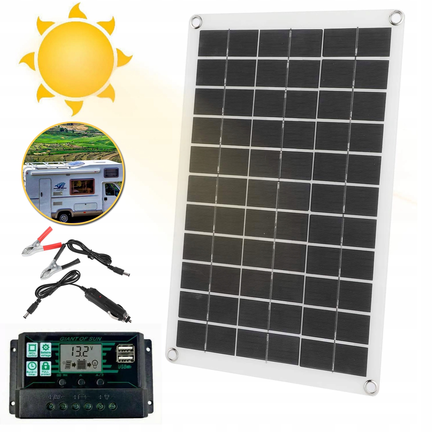 Monokrystalický Solární Panel Pro Karavany, Chaty A Lodě