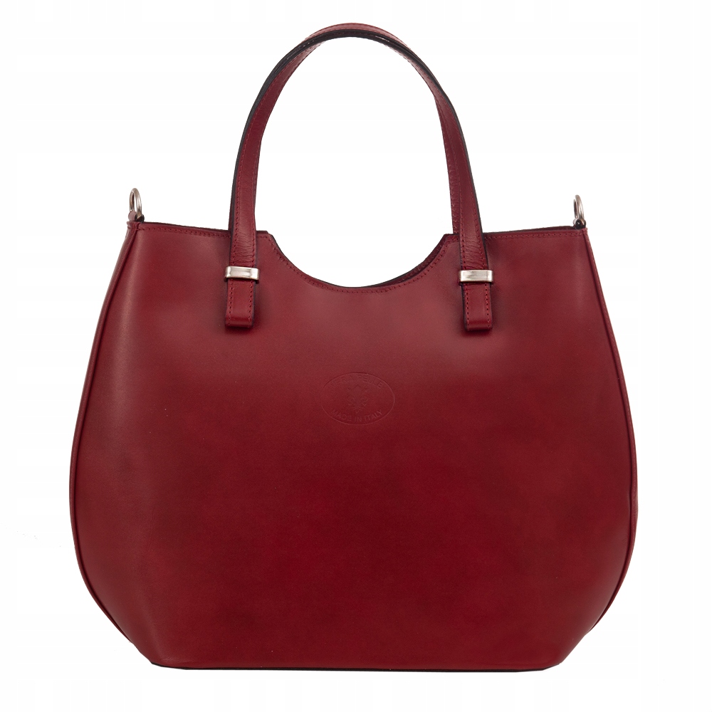 BORDOWA WŁOSKA SKÓRZANA TOREBKA shopper bag SKÓRA NATURALNA TORBA