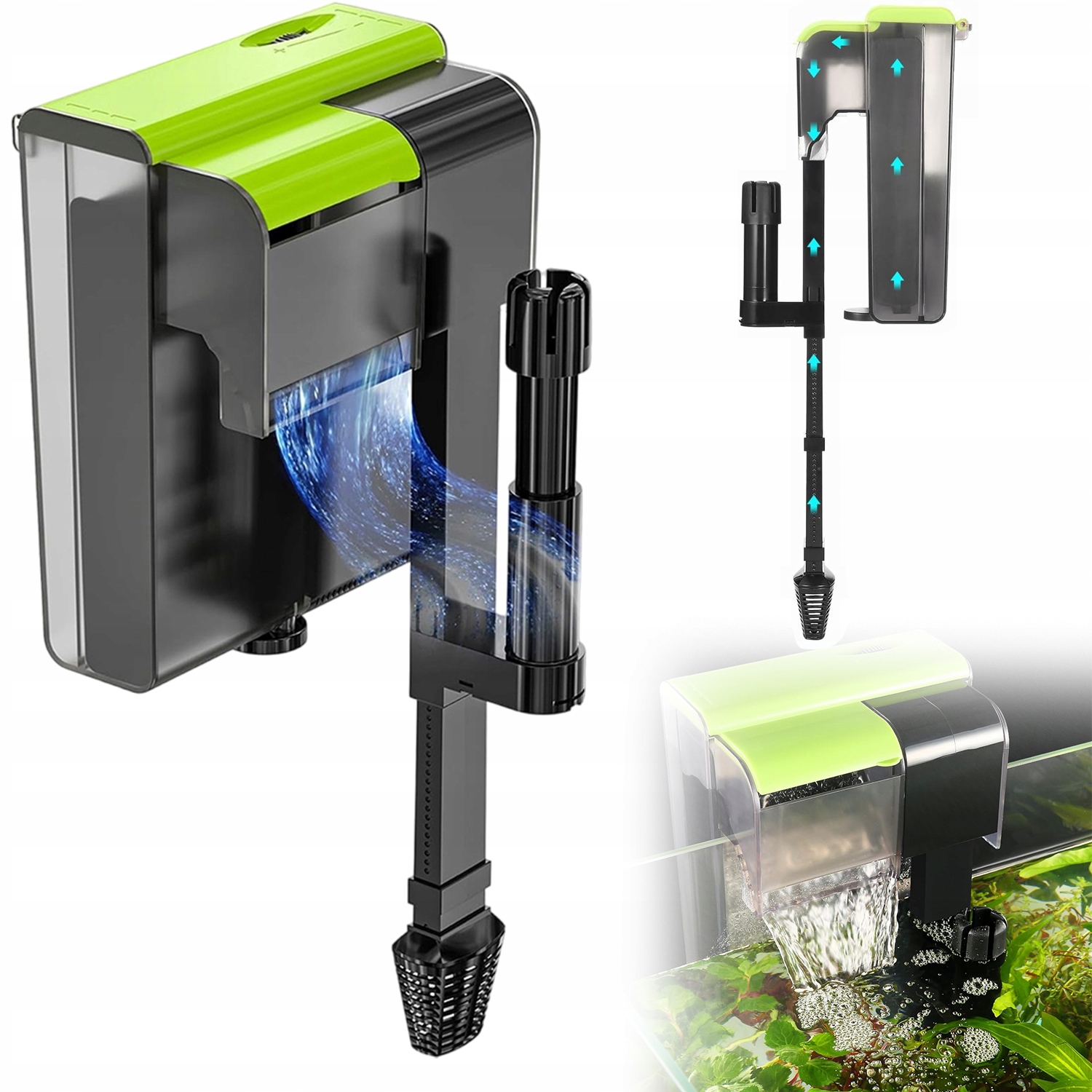 Vnější akvarijní filtr s nastavitelným průtokem pro akvária 10-100 l
