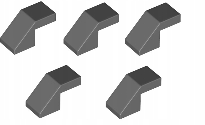 

Lego Skos 45 1x2 ciemny szary Dbg 28192 5szt