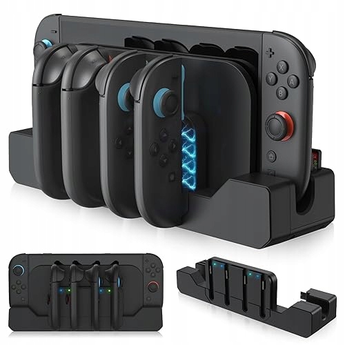 STACJA ŁADUJĄCA DO NINTENDO SWITCH 2: 4 PORTOWY KONTROLER ŁADOWARKA