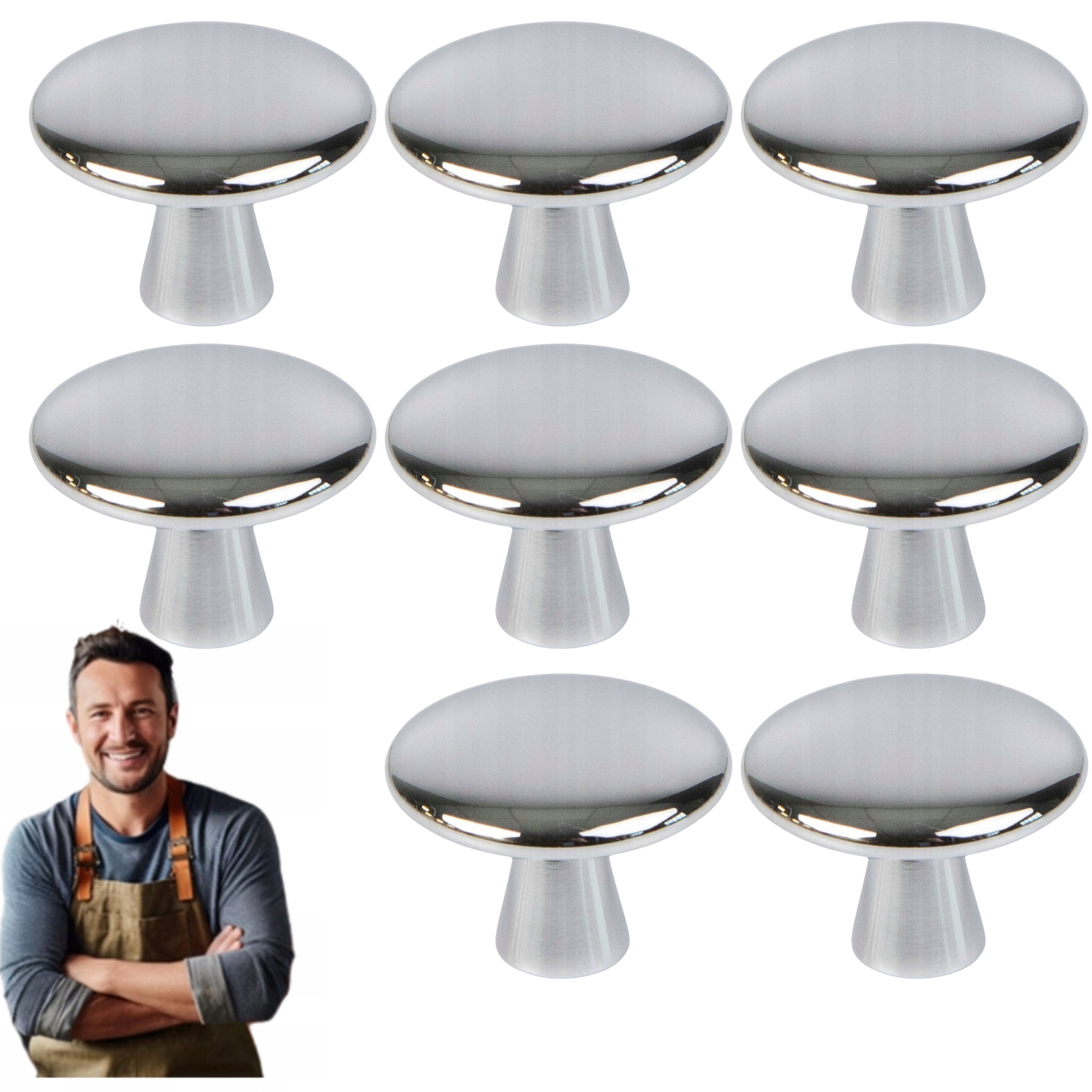 Nábytková Úchytka Knoflík Malti Chrom Lesk 8ks
