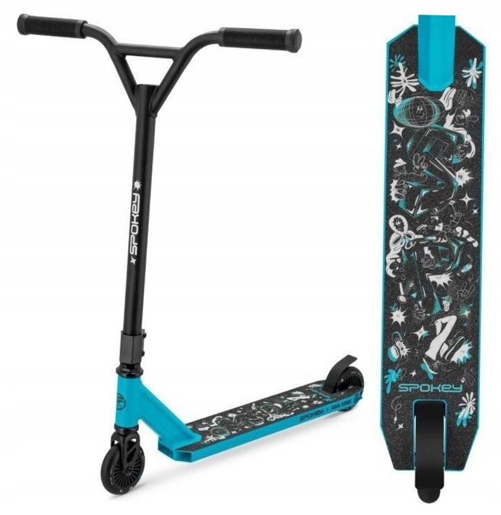 Hulajnoga wyczynowa Trippy czarno-turkusowa 944608 Spokey