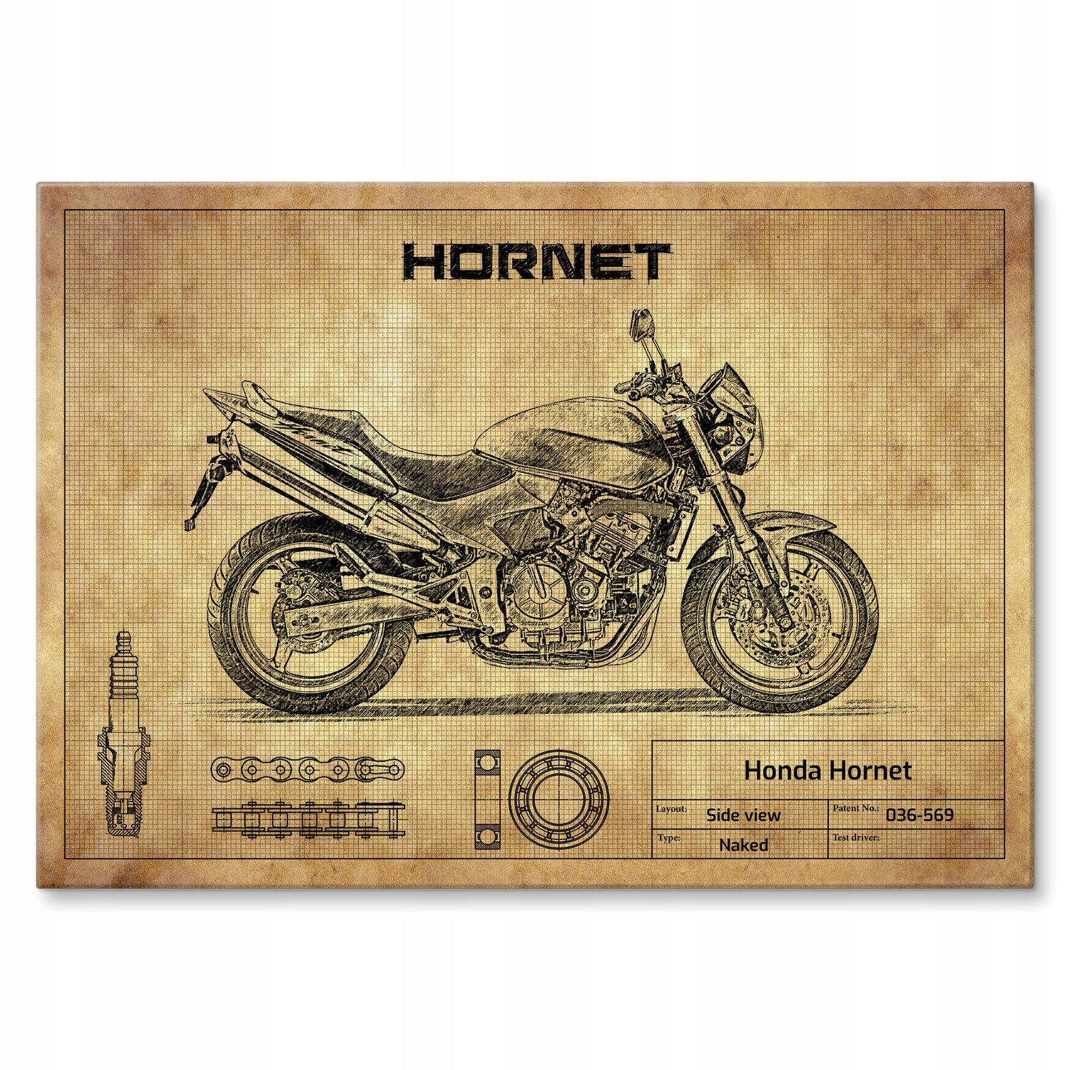 Kovový plakát Honda Hornet Dárek 30 x 42 cm