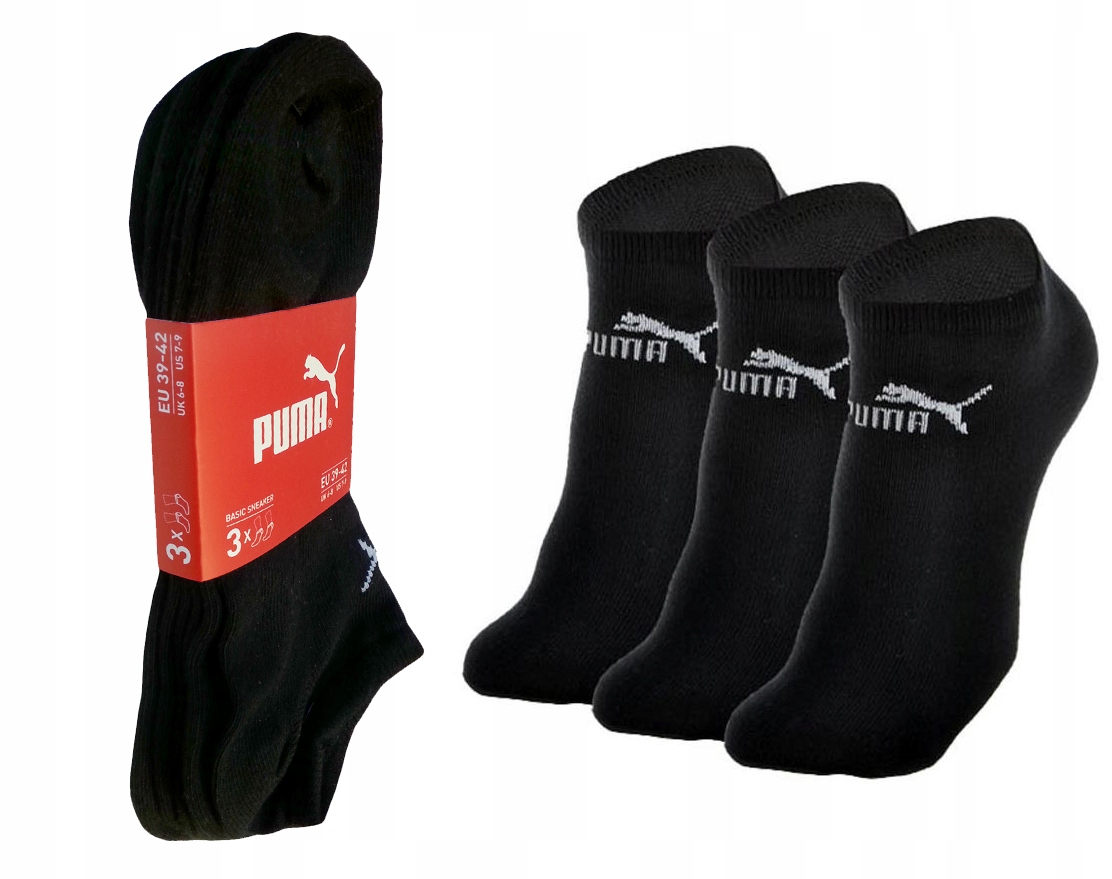 

Puma basic stopki damskie Czarne , 3 Pary 39-42