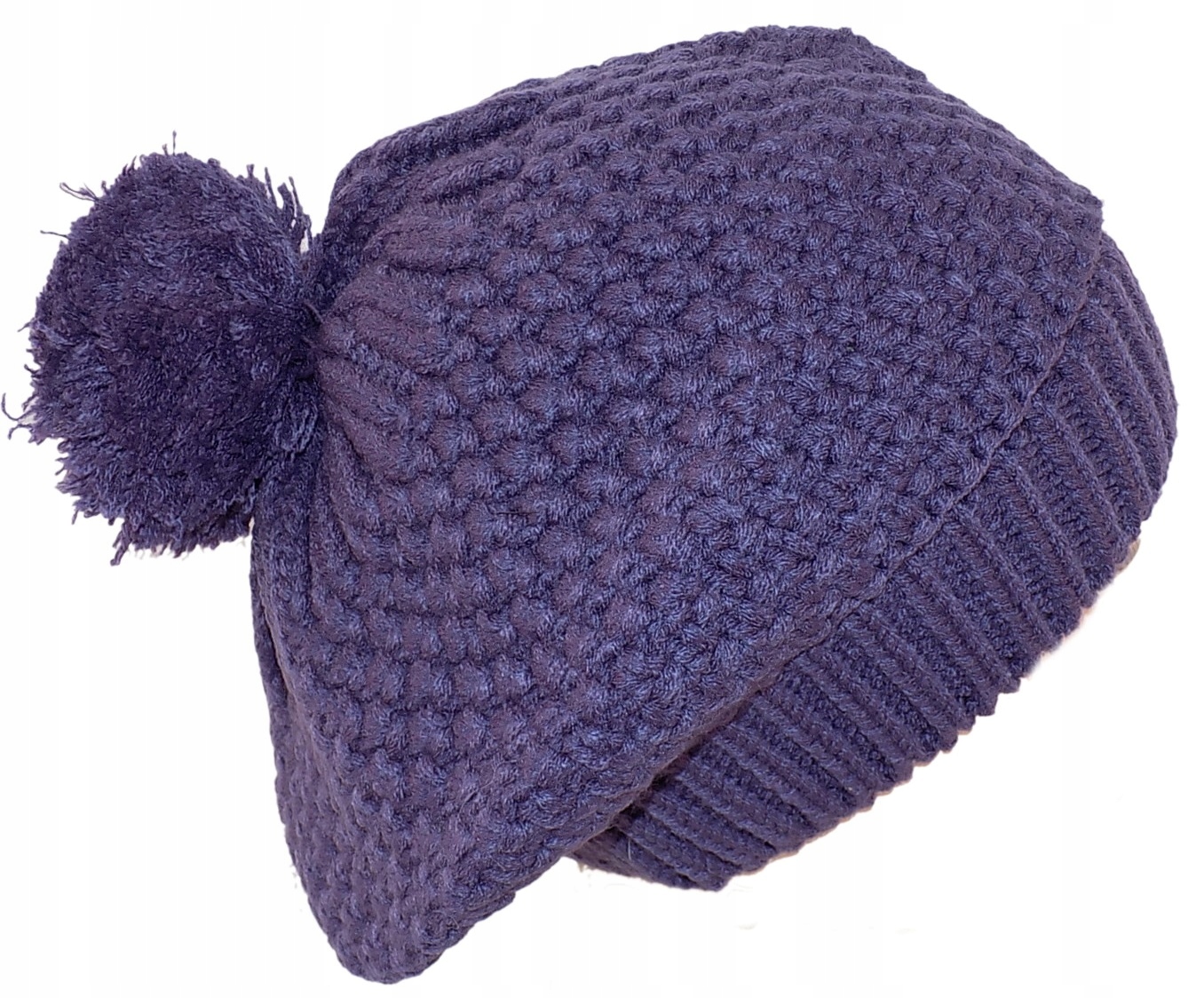 

Beret Wełna Czapka Z Pomponem ZK-03