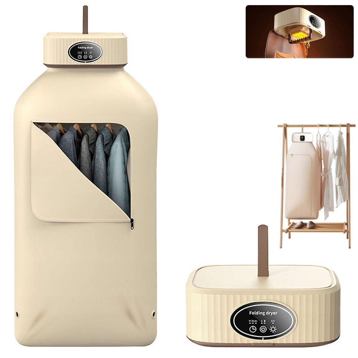 Přenosná Elektrická Sušák Na Oblečení Pro Cestování, Rychleschnoucí, Skládací