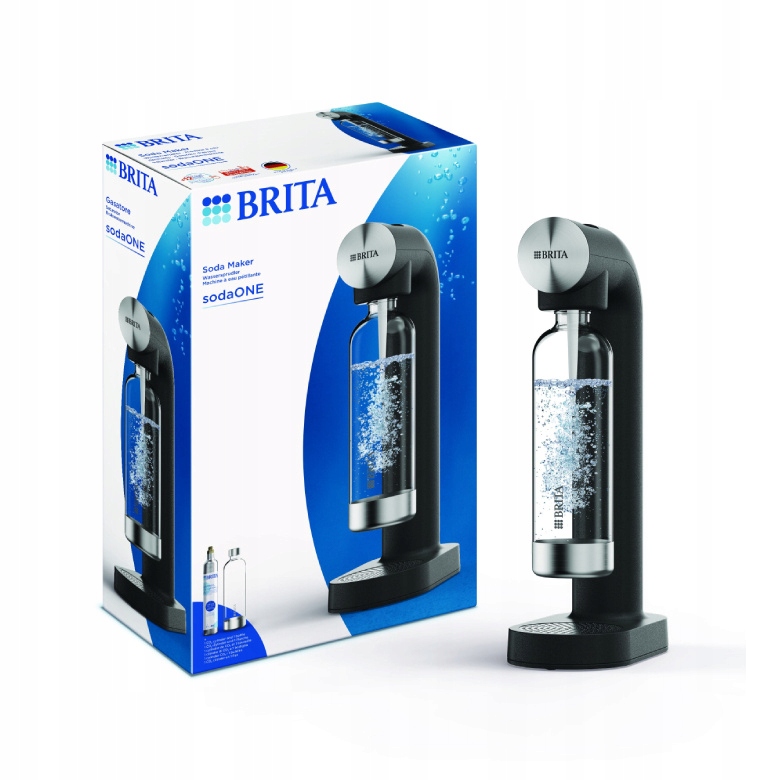 Zestaw Saturator do wody Brita sodaONE czarny butelka cylinder
