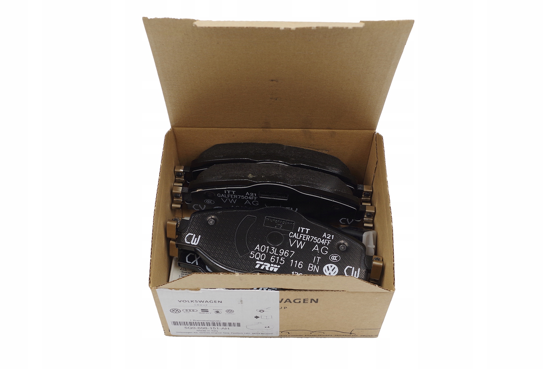 Оригинальные тормозные колодки CUPRA 5q0698151ah