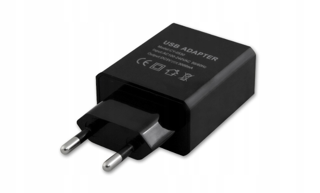 

Ładowarka sieciowa Usb 5V 3A DC czarna, zasilacz