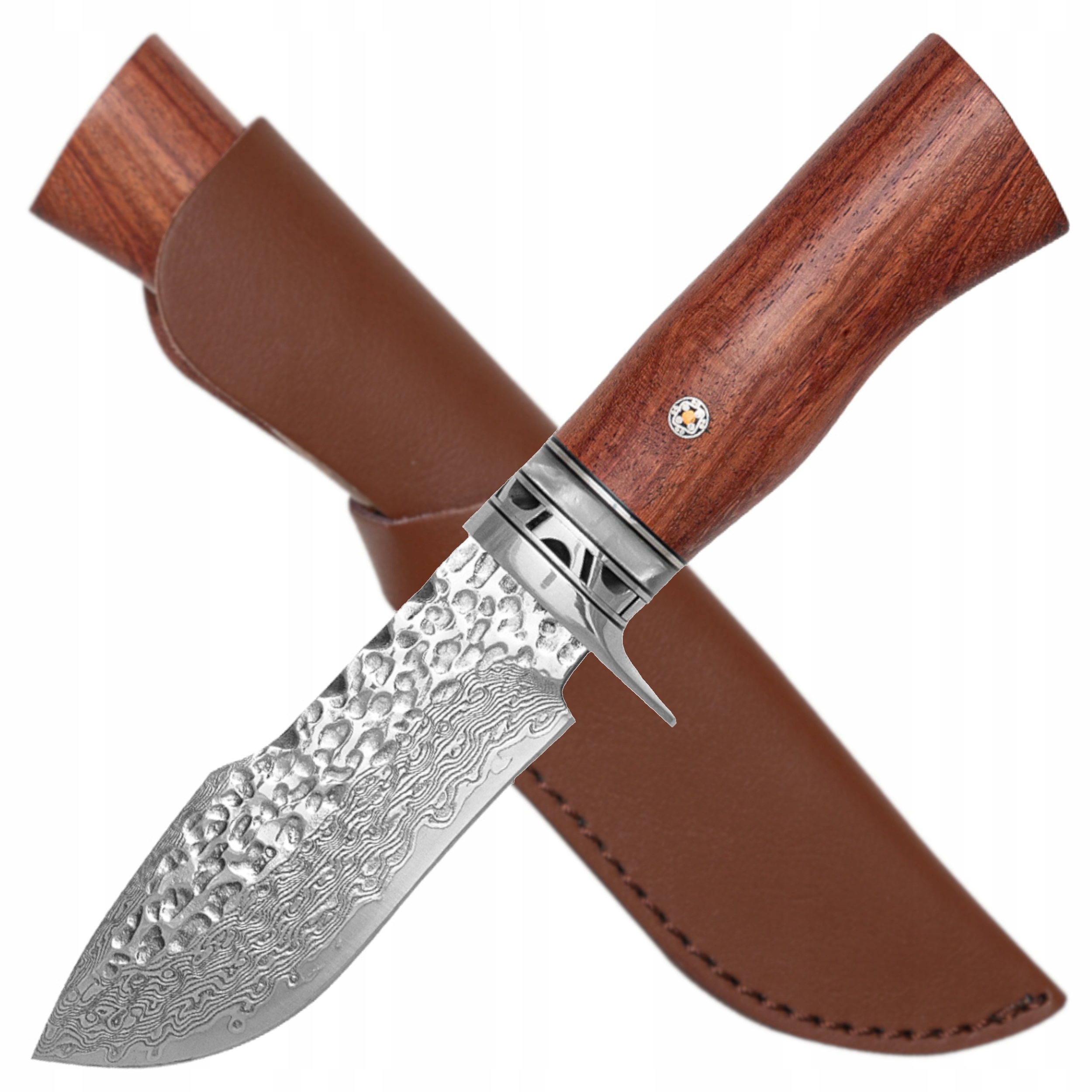 Dýka Nůž Takoma Dřevěná rukojeť Kožený Obal Zdobený