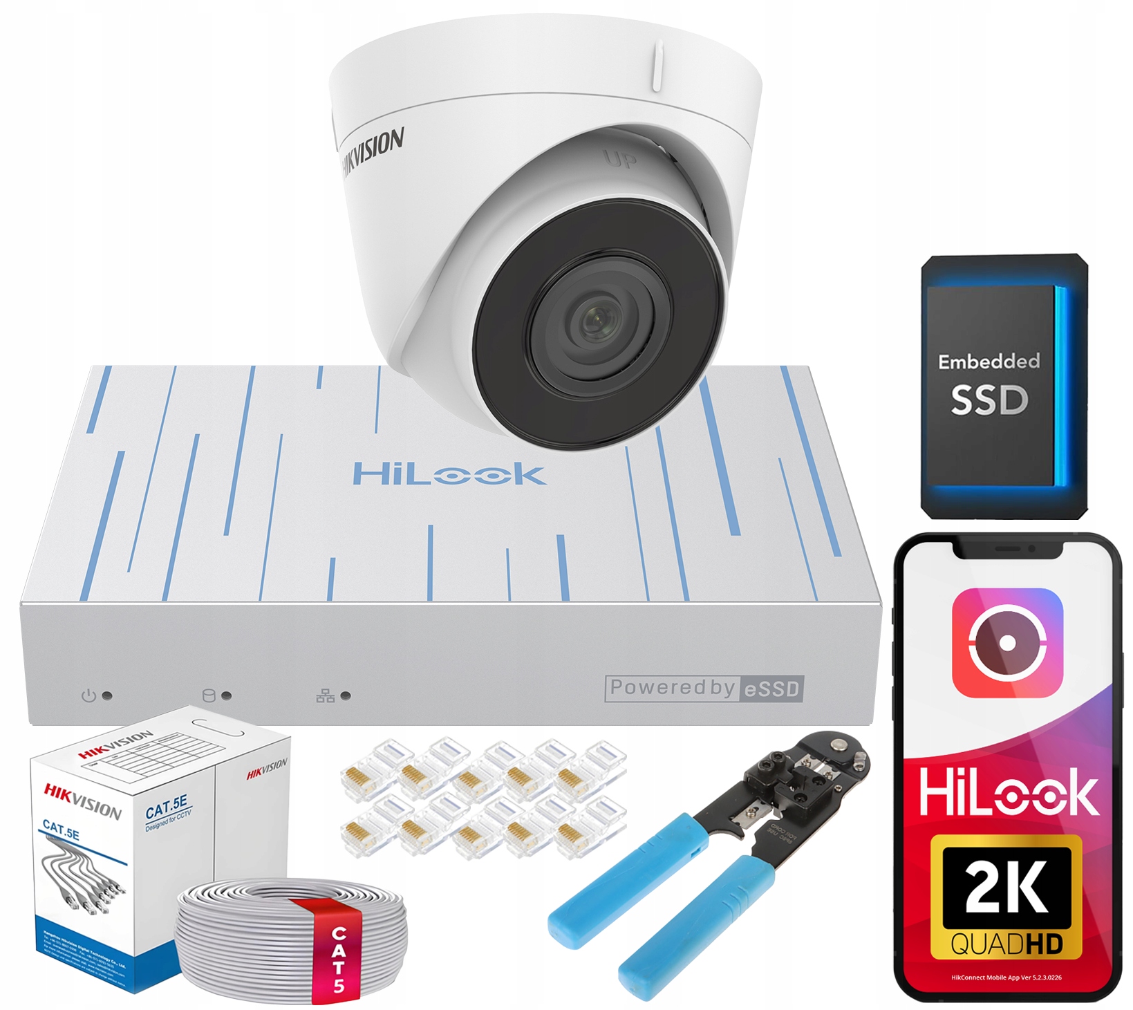 Monitorovanie Ip Sada kamier 4Mpx IPCAM-T4 Hikvision 1TB Ssd rekordér