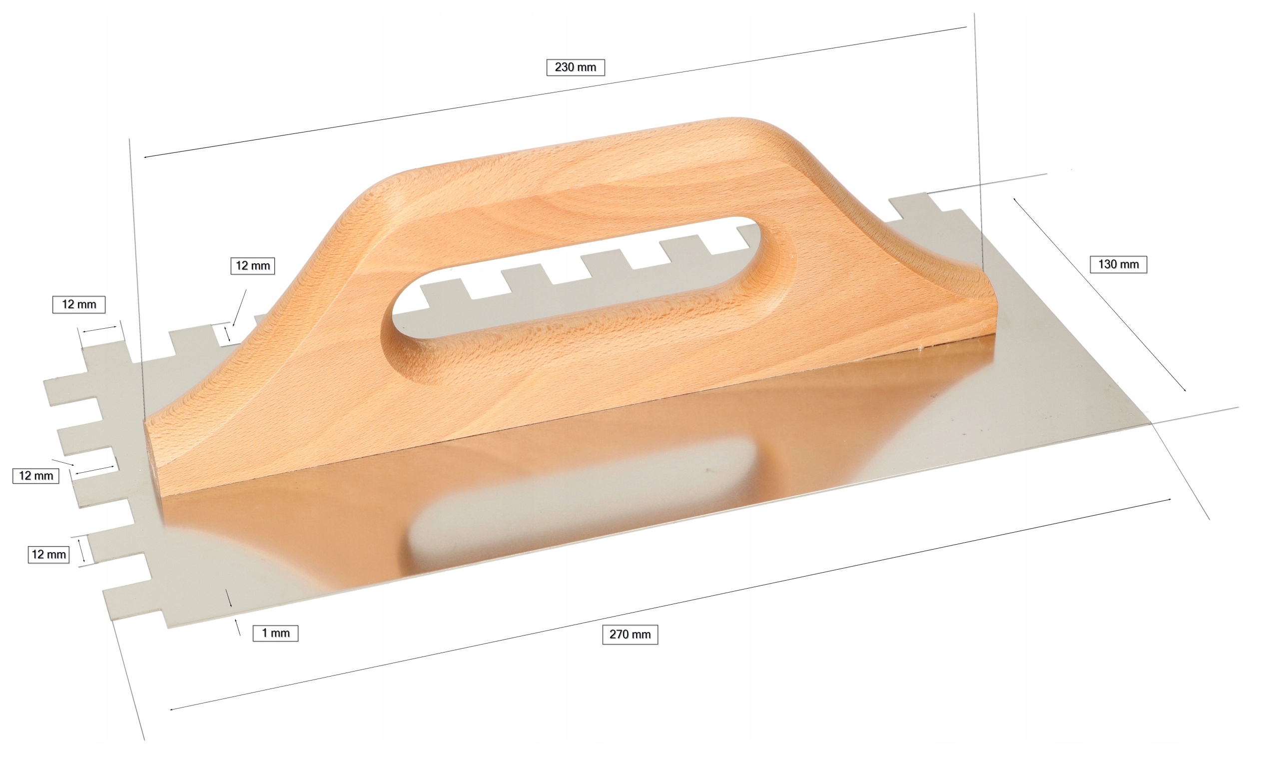 PACA ZĘBATA STALOWA 12X12MM PŁYTEK KLEJU TYNKU MAS Typ paca